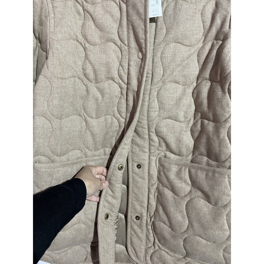 Madewell Quilted Oversized Wool Bomber Jacket Small Tan Chore Barn Minimalist - Picture 9 of 14
